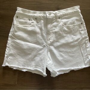J. Crew White Jean Shorts with Frayed Hem